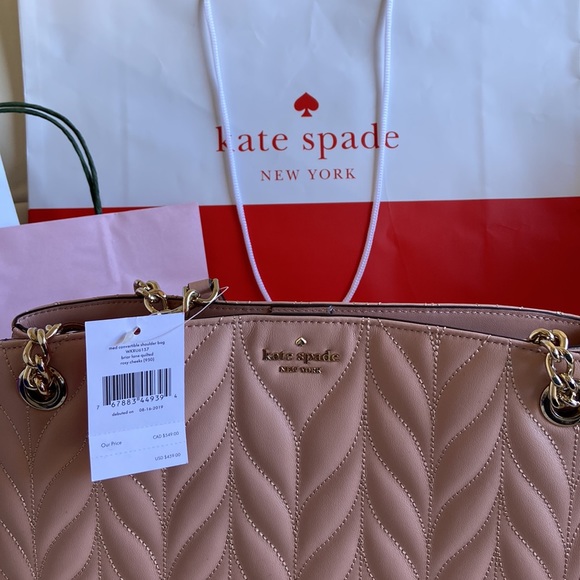 Kate Spade New York Briar Lane Quilted Med Convertible Shoulder Bag Rosy Cheeks - Picture 10 of 14